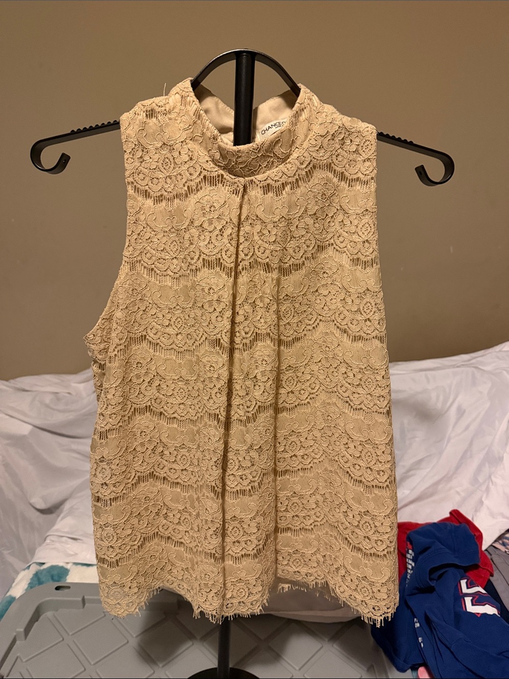 Chance or Fate Lace High-Neck Sleeveless Camisole - Cream